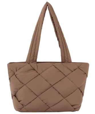 Puffy Woven Nylon Shopper JYE0510 STONE